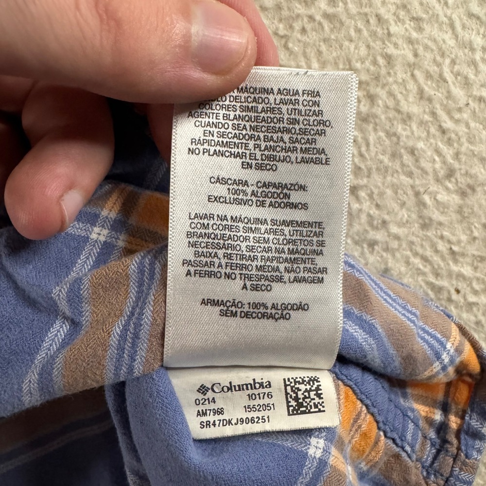 Columbia Mens L Button Down Plaid Long Sleeve Casual Shirt Fall Colors Everyday - Picture 9 of 10
